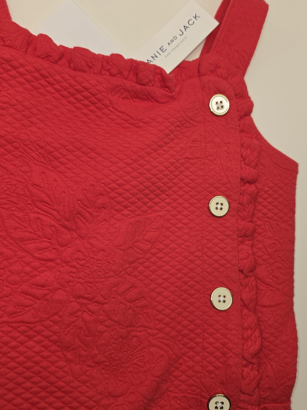 Janie and Jack Girls' Red Button-Front Dress